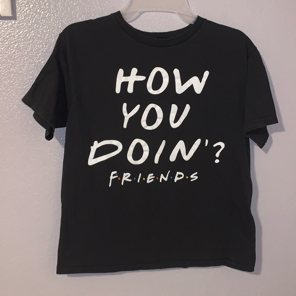 Friends The television series how you doing short sleeve shirt black white